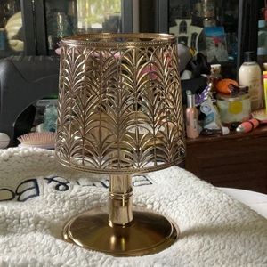 Bath&Body Works gold Palm tree 3wick candle holder